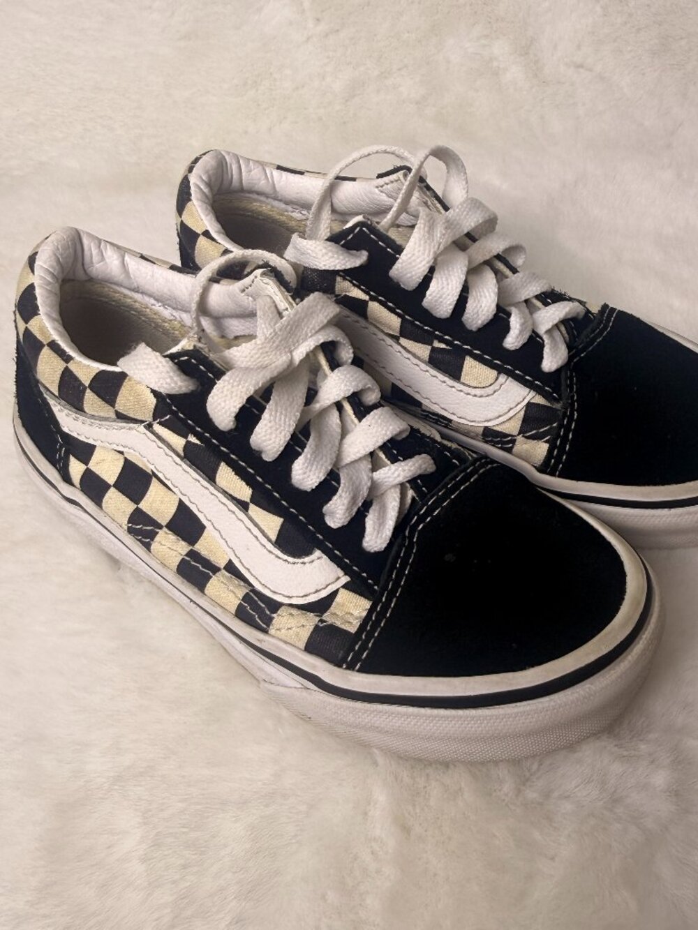 Vans Old Skool Checkerboard Black & White Skate Shoes